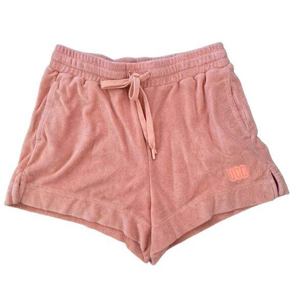 UGG ~ Women’s Orange pull on Terry Cloth Pull On shorts ~ size M ~ drawstring - Picture 1 of 10